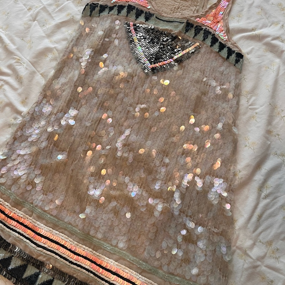 AllSaints Spitalfields Bohemian Sequin mini dress - Picture 4 of 9